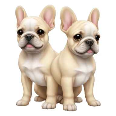 Two long haired Frenchie puppies  sticker