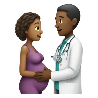 pregnant woman talking to a doctor sticker
