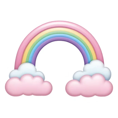 pastel pink rainbow arch with fluffy clouds sticker