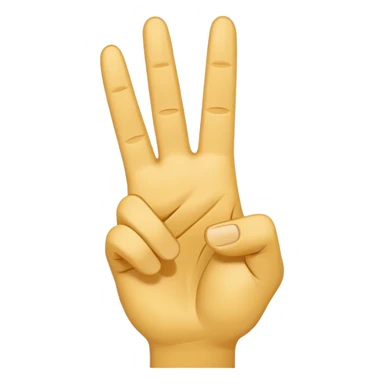 minimalist peace sign hand emoji, yellow, cartoon, two fingers sticker