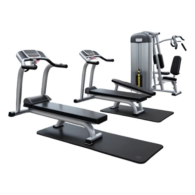 fitness gym with dumbbells and exercise machines sticker