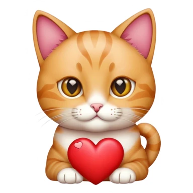 The cat shows the heart sticker