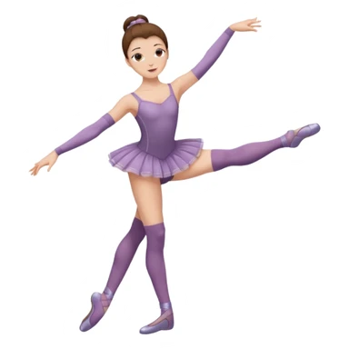 Ballet dancer in over the knee socks, leotard and long brown hair sticker