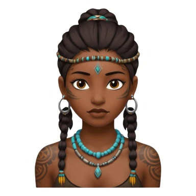 tribal girl Tattooed, DO NOT wearing necklace sticker