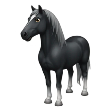 Black horse with white mark on the head sticker