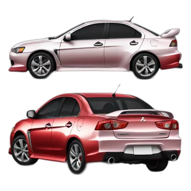 Red Mitsubishi lancer sticker