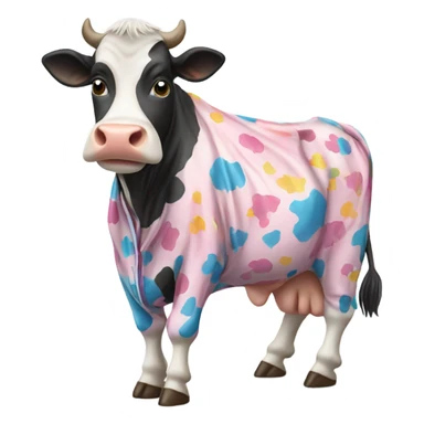 Cow wearing PJs sticker