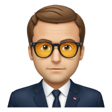 Emanuel Macron avec des lunettes de soleil qui dit : for sur  sticker
