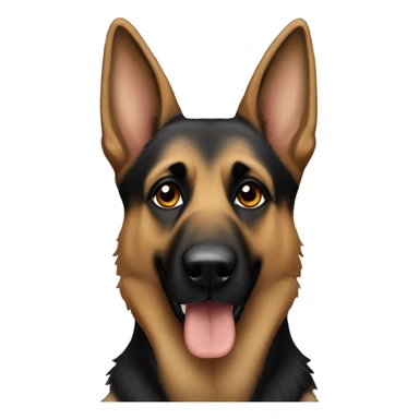 German Shepard with a mostly black face sticker