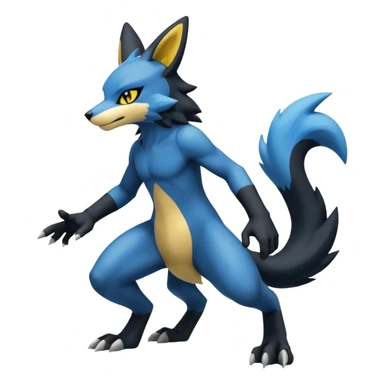 Lucario-Luxray-Fakémon-hybrid-creature (full body)  sticker