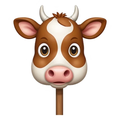 maak een koe op stokje sticker