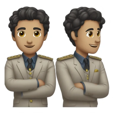 titular attache with dark hair and without mustache sticker