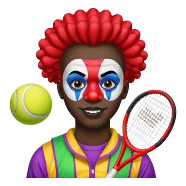 tennis player black clown man sticker
