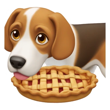 beagle eating an apple pie sticker