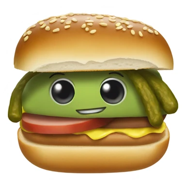 A pickle on hot dog bun sticker