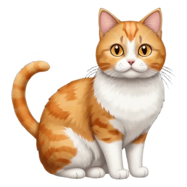 full body torbie and white cat with small head and short but chubby body sticker