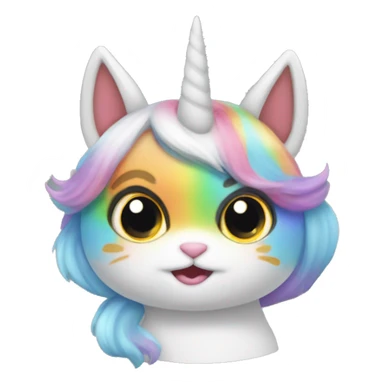 Gato unicornio arcoíris  sticker