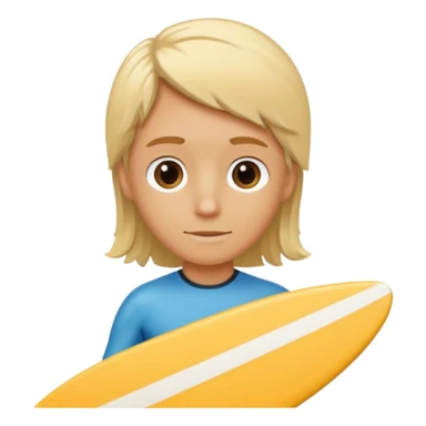 blonde haired white surfer with surfboard  sticker