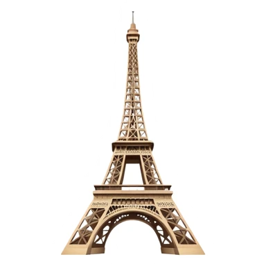 Eiffel Tower, clean, simple, instantly recognizable, subtle gradients, soft edges, Apple emoji style sticker