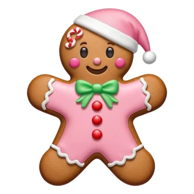 christmas gingerbread pastel pink and red sticker