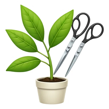 scissors cutting plant sticker