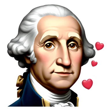 george washington with hearts in his eyes sticker