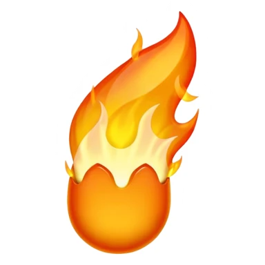 Streak / On Fire Emoji

Glossy 3D emoji of a flaming icon or bullet, glowing orange flames, gold reflections. sticker