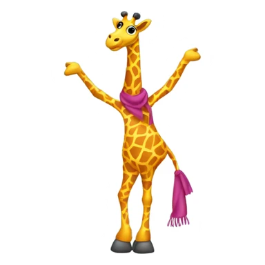 Disco dancing giraffe wearing a scarf  sticker