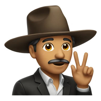 Mexican man with a hat blowing a kiss sticker