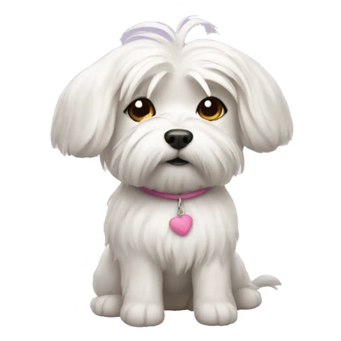 Maltese dog with a bun sticker