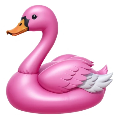 pink swan inflatable sticker