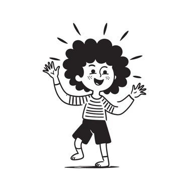 Silly beach character named 'Tripa Tropa Tralala' dancing on sand with sunshine sticker