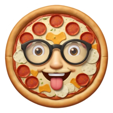 talking pizza face with glassess sticker