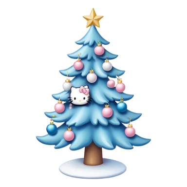 pastel christmas hello kitty tree sticker