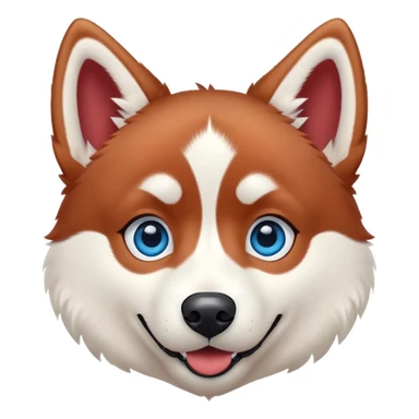 disney-style red siberian husky with blue eyes, happy and cute sticker