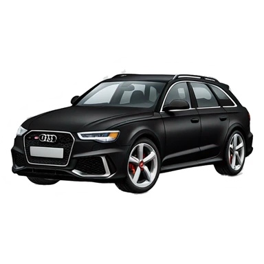 Goat in puffy black coat driving Audi 2024 RS6 sticker