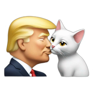 trump kissing a cat sticker