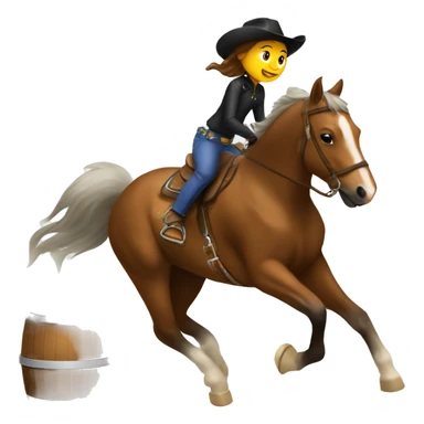 Girl riding horse doing barrel racing sticker