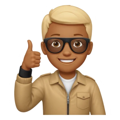 Creat light black kid with this "👍, 👈, 😀, 😎, reaction sticker