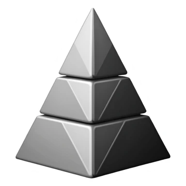 2D triangle with squares stacking up inside to demonstrate a social hierarchy (all black and white) sticker