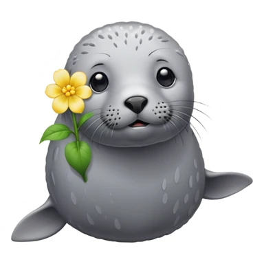 Grey Seal should not be fat on the beach with the flower pin on the head sticker