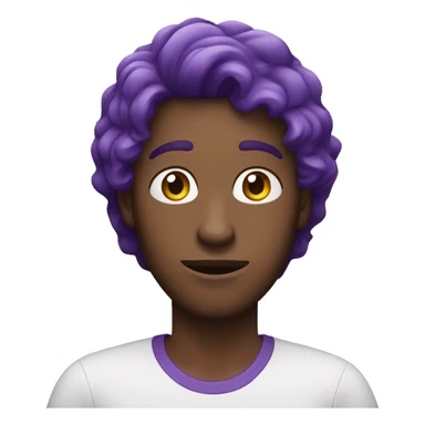 White Person wearing purple tshirt and says I don't know  sticker