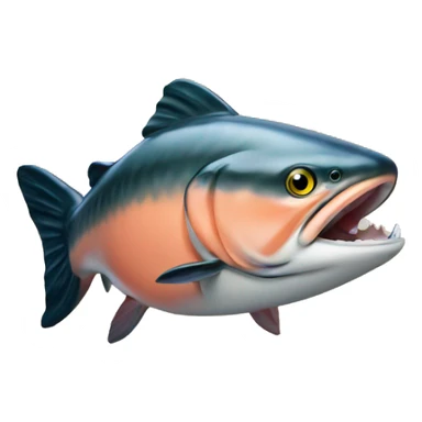 Salmon wearing cap with gold chain sticker