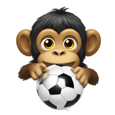 Make a monkey in Brazil national team soccer gear playing with a soccer ball. The monkey's face should be sad and crying with tears. sticker