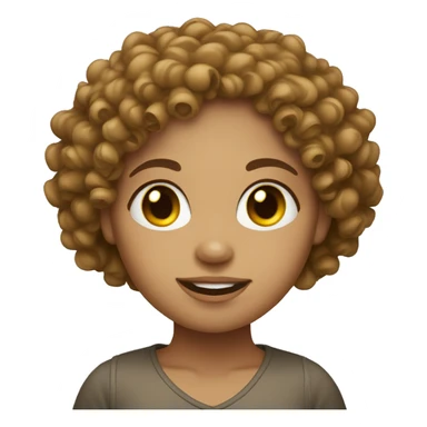 curly head Lightskinned girl sticker