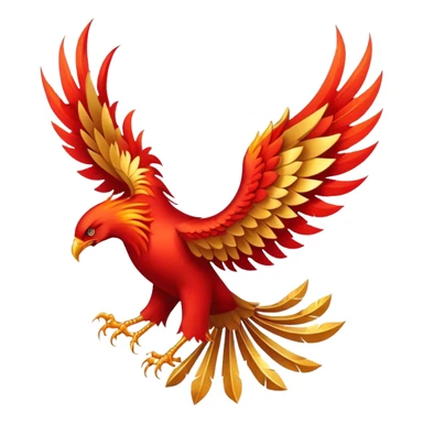 Red and gold rising phoenix, rebellion symbol from Morning Star sticker