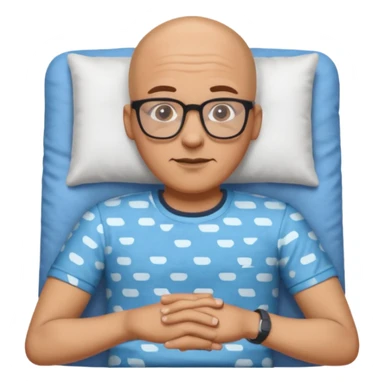 nap time laying down bald man with glasses with z emoji add shirt sticker