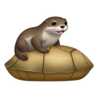 Loutre sur tortue  sticker