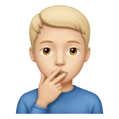 Silent face, shushing sticker