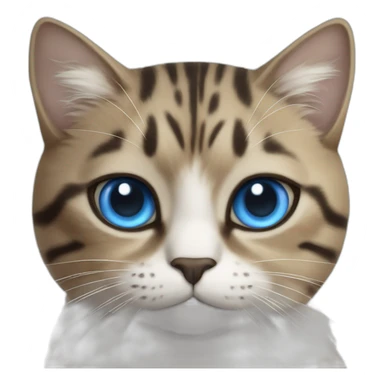 cat with blue eyes with black marks in the forehead on top of a book chilling sticker